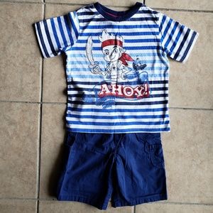 Jake the pirate set, t shirt & short size 5t